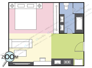 Twin Peaks Residence（ツイン ピークス レジデンス） スタジオ 42㎡ レイアウト画像
