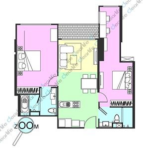 Upper Suites Sukhumvit 39（アッパー スイート スクンビット 39） 2ベッドルーム 130㎡ レイアウト画像