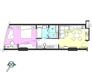 Valia Bangkok Hotel（ヴァリア ホテル バンコク） 1ベッドルーム 52㎡ レイアウト画像