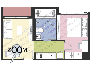 1ベッドルーム 40㎡ レイアウト画像