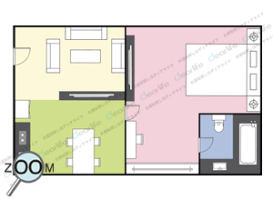 White Mansion（ホワイト マンション） 1ベッドルーム 70㎡ レイアウト画像